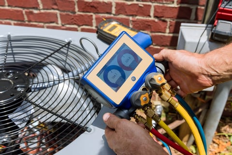 Air conditioner check service, leak detection, refrigerant fill